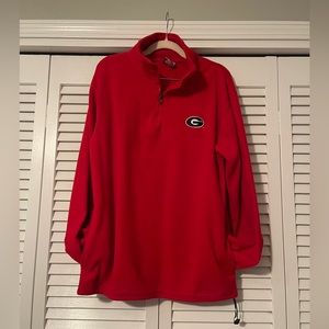 Georgia Bulldogs Men's 1/4 Zip Pullover - Red with G Logo - Size M - UGA